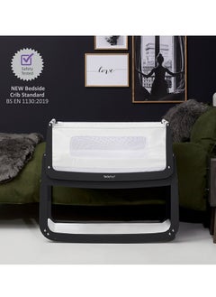 Snuz Pod4 Bedside Crib For Infant And Baby, Increased Air Flow For Better Sleep , 3D Breathable Mattress, Machine Washable Liner, Rocking Stand Suitable From 0 To 6 Months L100 X 49 X H95 - Slate  - Image 3
