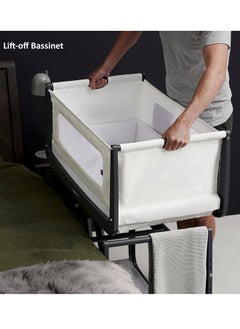 Snuz Pod4 Bedside Crib For Infant And Baby, Increased Air Flow For Better Sleep , 3D Breathable Mattress, Machine Washable Liner, Rocking Stand Suitable From 0 To 6 Months L100 X 49 X H95 - Slate  - Image 4