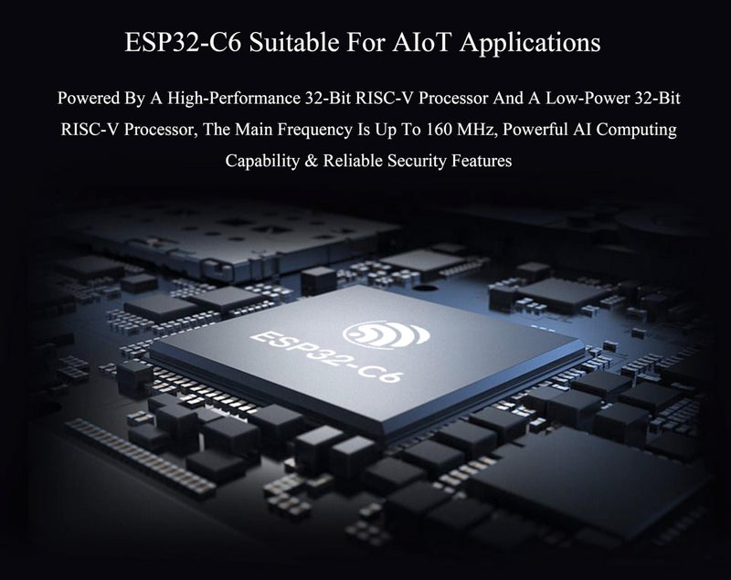 Wonrabai لوحة تطوير عرض ESP32-C6 بحجم 1.47 بوصة، 172×320، 262K لون، معالج أحادي النواة بتردد تشغيل 160 ميجاهرتز، مع LED RGB ملون، ESP32 مع عرض يدعم W-i-F-i 6 و BLE - Image 4