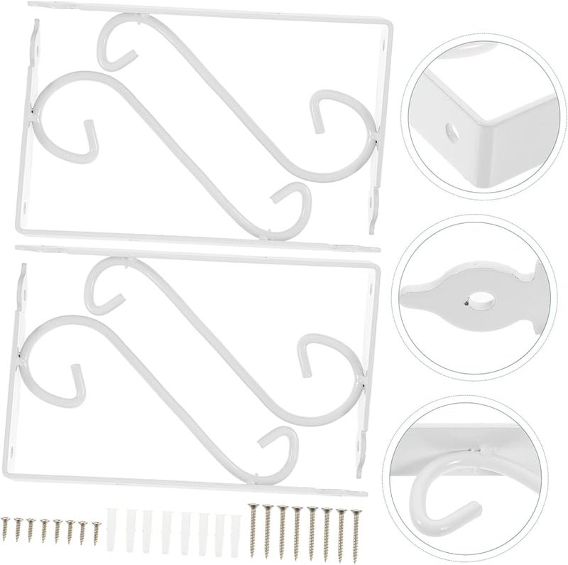 Jojofuny 4 Pack White Iron Wall Shelf Brackets 20x20cm Heavy Duty Support - Image 5