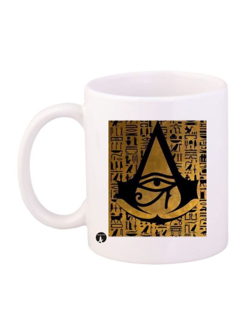 RKN Assassin's Creed Video Game Printed Mug White/Blue/Yellow Standard Size