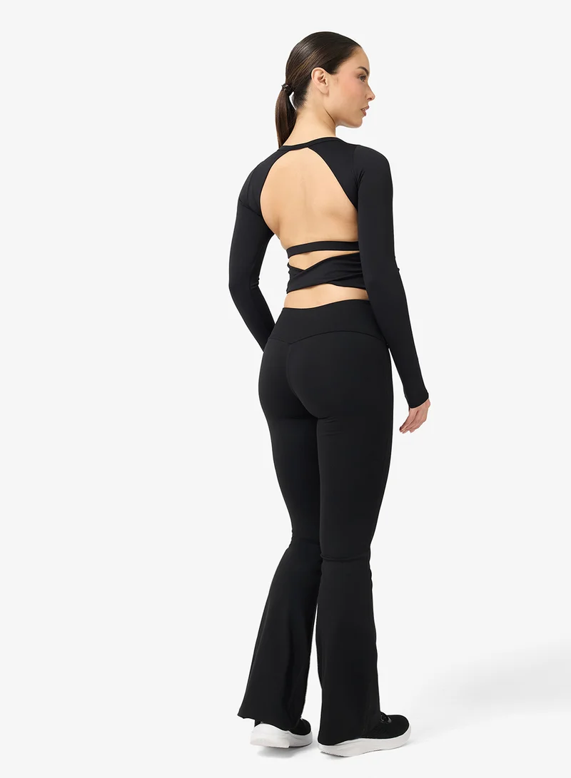 FRWD Soft Touch Fitted Seamless Top & Flared Legging Set