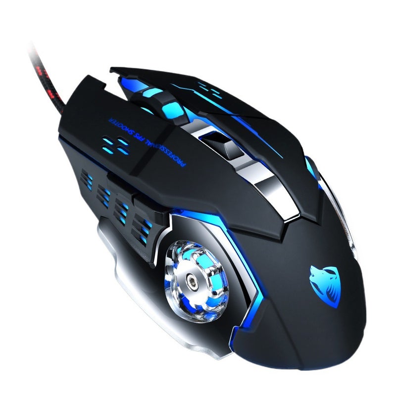 ماوس لي لانج V6 السلكي للألعاب مع إضاءة LED وبرمجة ماكرو - Image 1