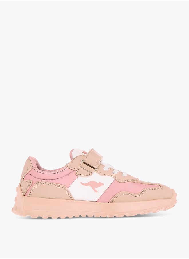kangaROOS Girls' Colourblock Sports Shoes with Hook and Loop Closure  - Image 2