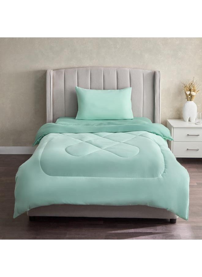 Home Box Derby 2-Piece Twin Reversible Microfibre Comforter Set - 160x220 cm  - Image 3