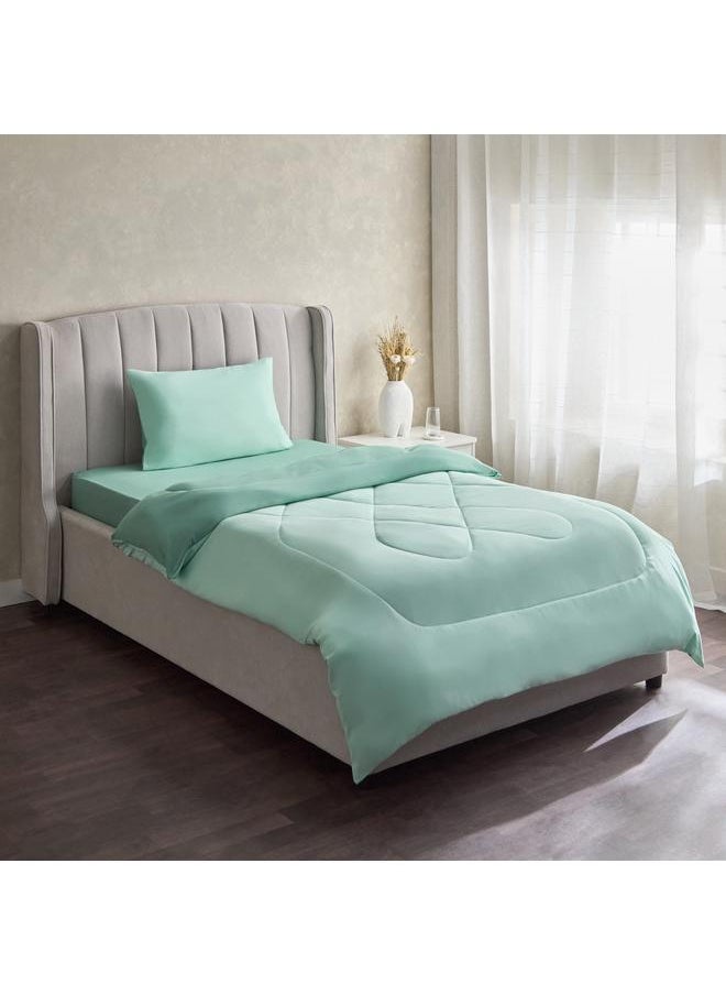 Home Box Derby 2-Piece Twin Reversible Microfibre Comforter Set - 160x220 cm  - Image 2
