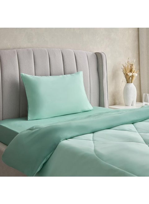 Derby 2-Piece Twin Reversible Microfibre Comforter Set - 160x220 cm