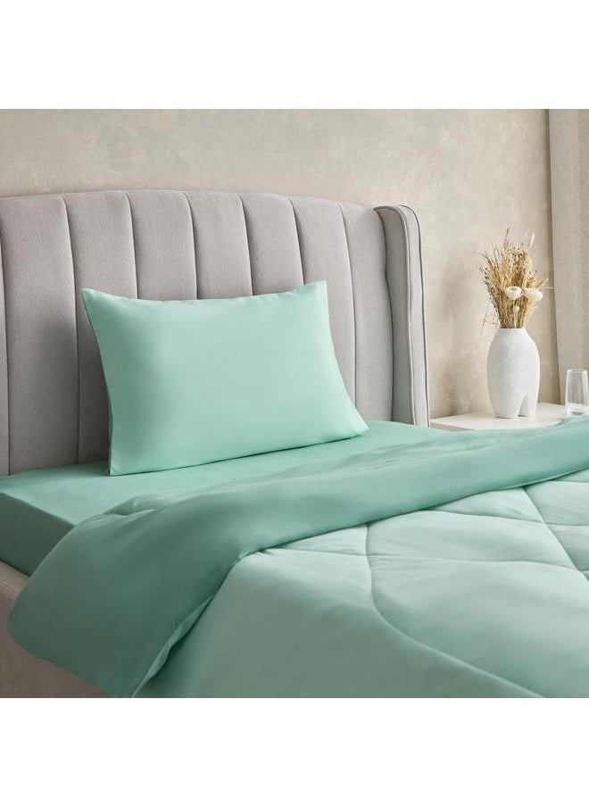 Home Box Derby 2-Piece Twin Reversible Microfibre Comforter Set - 160x220 cm  - Image 1