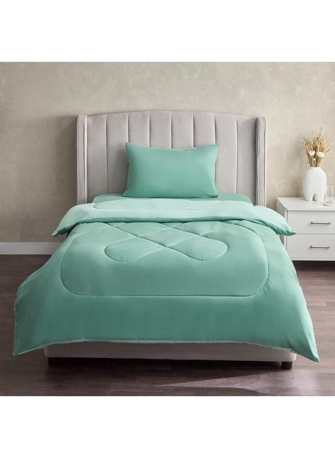Home Box Derby 2-Piece Twin Reversible Microfibre Comforter Set - 160x220 cm  - Image 4