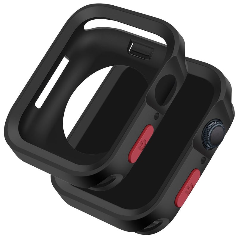 3 Pack Supreme Protective TPU Case For Apple Watch Models 46mm Shockproof Soft Cover Stylish Design Black Navy Orange - Image 2