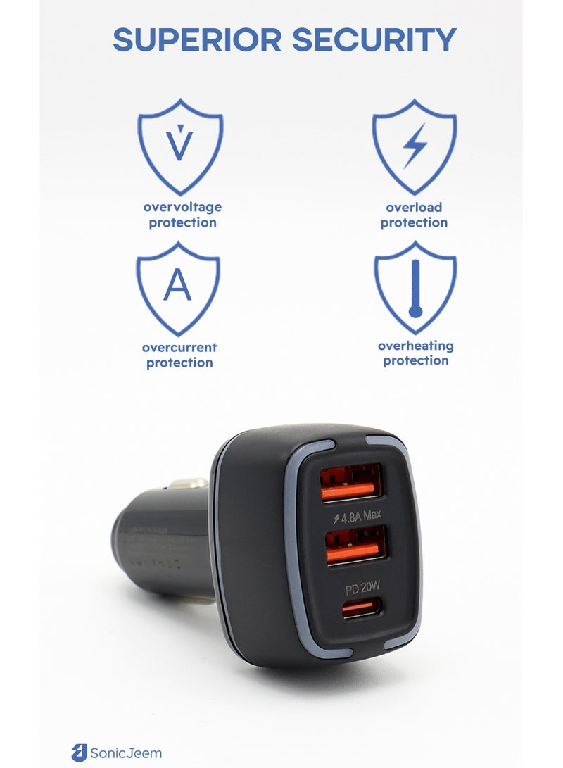 SONIC JEEM HUMMER CAR CHARGER FAST CHARGING (SJ203B) - Image 3