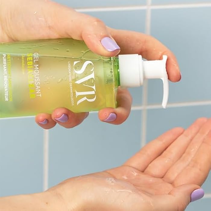 SVR Sebiaclear Face & Body Cleanser with Salicylic Acid for Sensitive Oily to Combination Skin. Soap-free Wash that Eliminates Impurities & Excess Sebum Without Drying the Skin, 13.5 fl.oz - Image 2