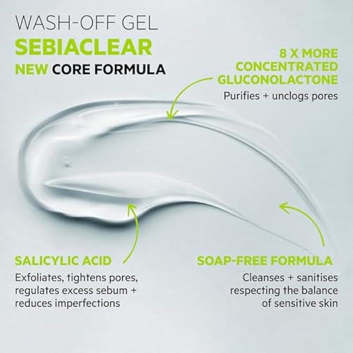 SVR Sebiaclear Face & Body Cleanser with Salicylic Acid for Sensitive Oily to Combination Skin. Soap-free Wash that Eliminates Impurities & Excess Sebum Without Drying the Skin, 13.5 fl.oz - Image 3
