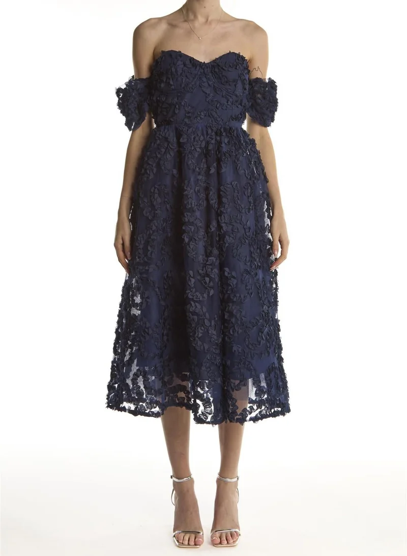 ترو ديكادينس Light navy Amelia Bardot Bust Cup Midi Dress