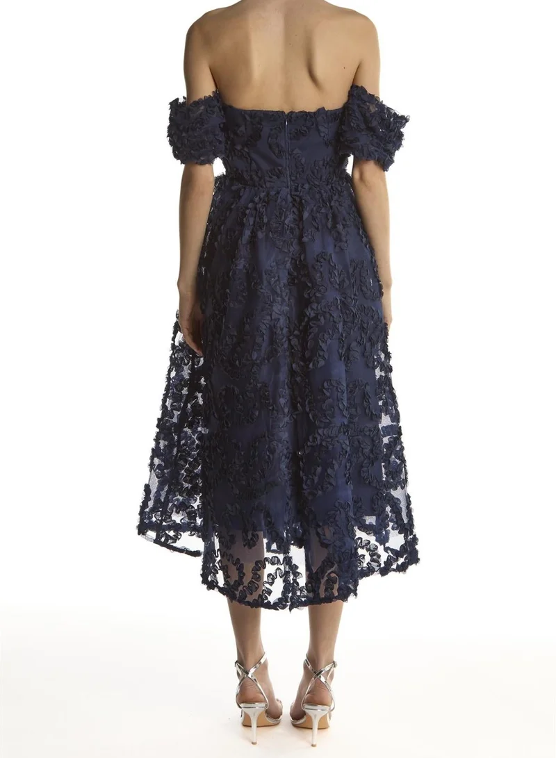 ترو ديكادينس Light navy Amelia Bardot Bust Cup Midi Dress