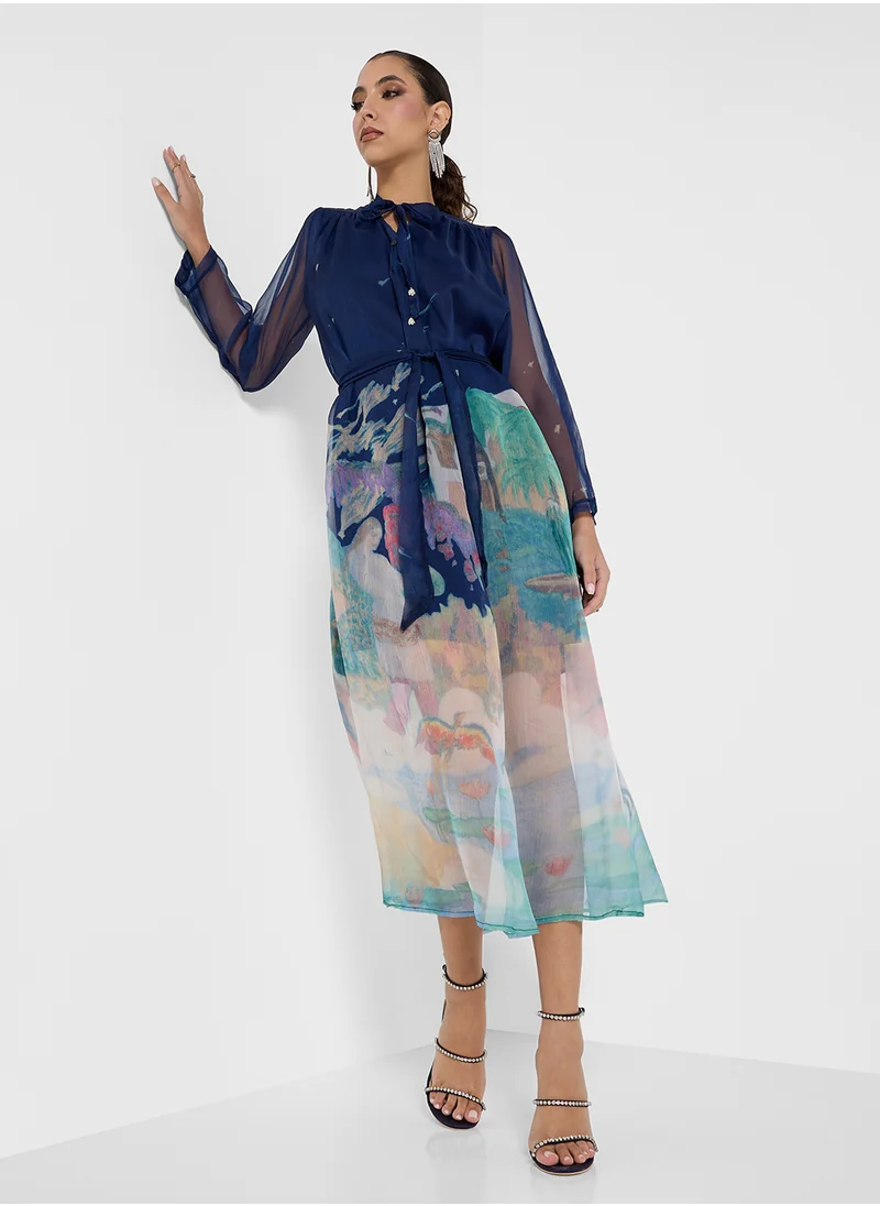 Khizana Abstract Print Dress