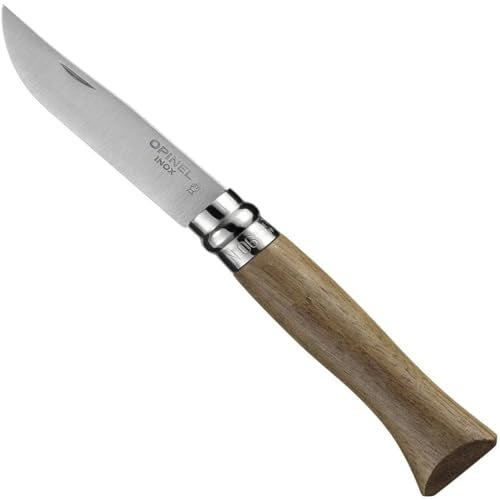 OPINEL No.06-No.09 Premium Woods, Stainless Steel Folding Pocket Knife, Made in France (No.06/Walnut) - Image 1