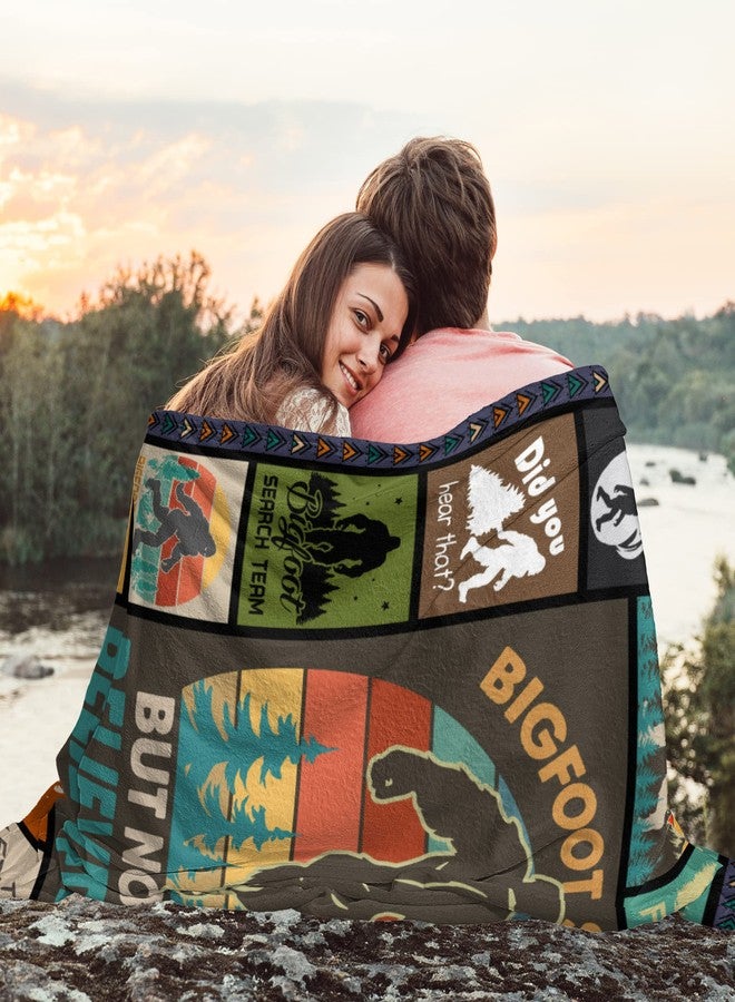 Hocgiwd Bigfoot Gifts,Bigfoot Gifts for Men Women, Sasquatch Gifts, Birthday Lovers, Funny Idea Bigfoot Lover, Outdoor Camper Throw 60'' x 50'' 60x50 - Image 2