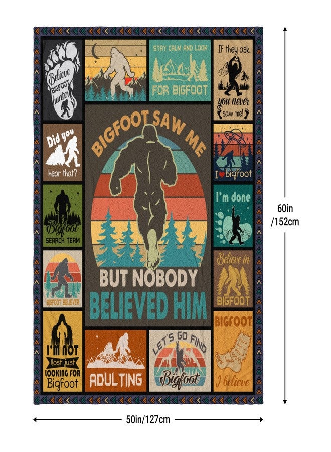 Hocgiwd Bigfoot Gifts,Bigfoot Gifts for Men Women, Sasquatch Gifts, Birthday Lovers, Funny Idea Bigfoot Lover, Outdoor Camper Throw 60'' x 50'' 60x50 - Image 5