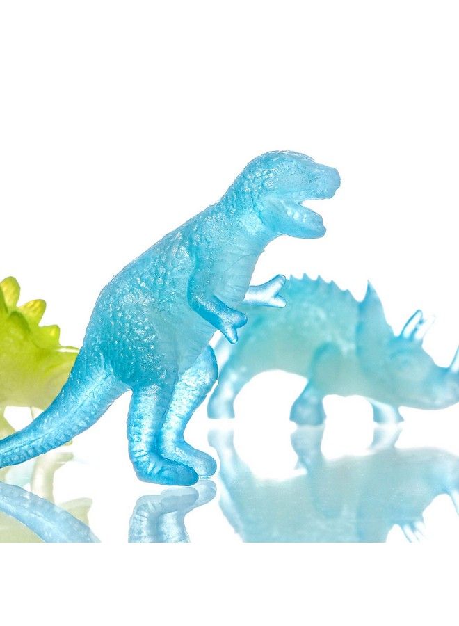 Skylety 32 قطعة دمى ديناصورات صغيرة مضيئة تتلألأ في الظلام مجموعة دمى ديناصورات مصنوعة من البلاستيك لهدايا حفلات أعياد الميلاد، أكياس ضيافة، زينة كعكة، حشو بيناتا، هدايا للأطفال الأولاد والبنات، 16 نمط - Image 3