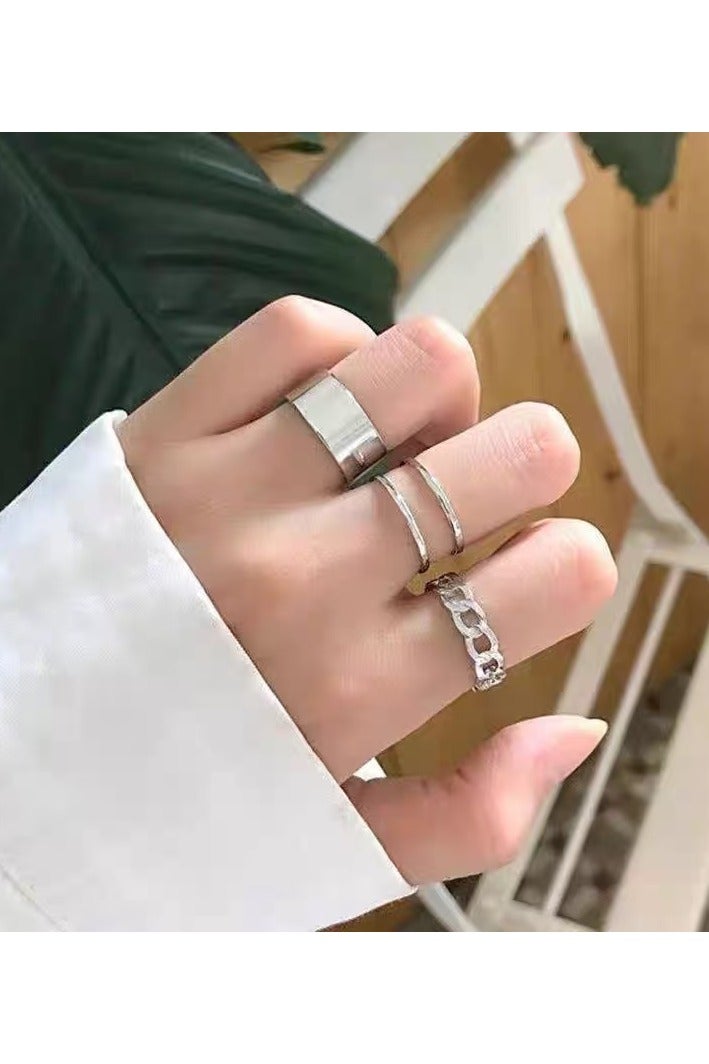 Goolsky Punk Minimalist Couple Ring – Cool Statement Band for Women | Korean Hip-Hop Style  - Image 2