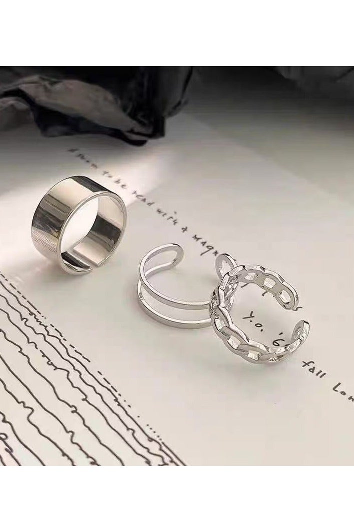 Goolsky Punk Minimalist Couple Ring – Cool Statement Band for Women | Korean Hip-Hop Style  - Image 3