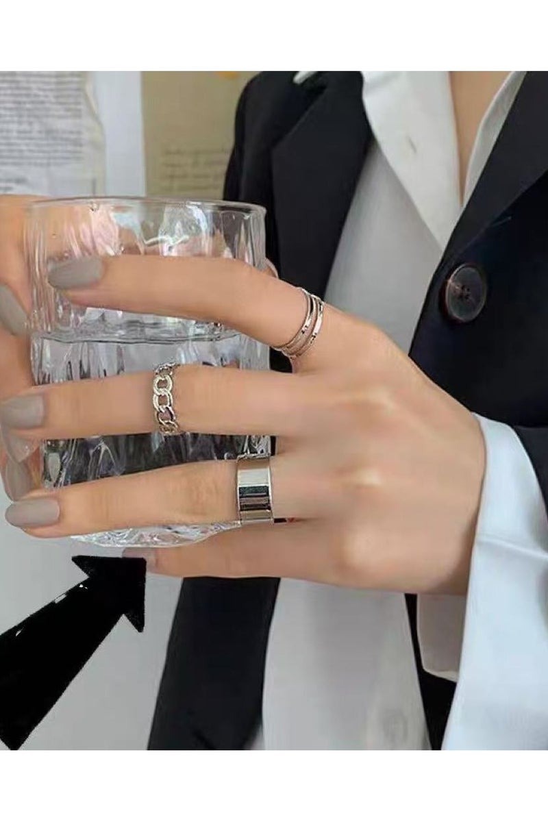 Goolsky Punk Minimalist Couple Ring – Cool Statement Band for Women | Korean Hip-Hop Style  - Image 5