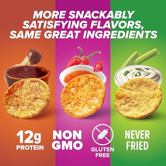 Pure Protein Popped Crisps - Variety Pack: Hickory Barbecue, Sour Cream & Onion, Sweet Chili - 12g Plant Based Protein, Gluten Free, Non GMO, Vegan, Air Popped & Puffed Crisps – Healthy Protein Snacks – 12 Pack - Image 3