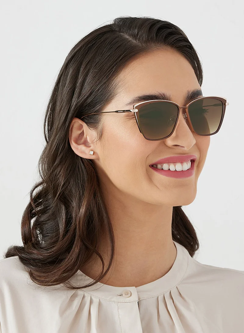 30 سندايز Super Chic,Women Sunglasses, Cat Eye Sunglasses, UV Protection: UV400 (Brown,Brown)
