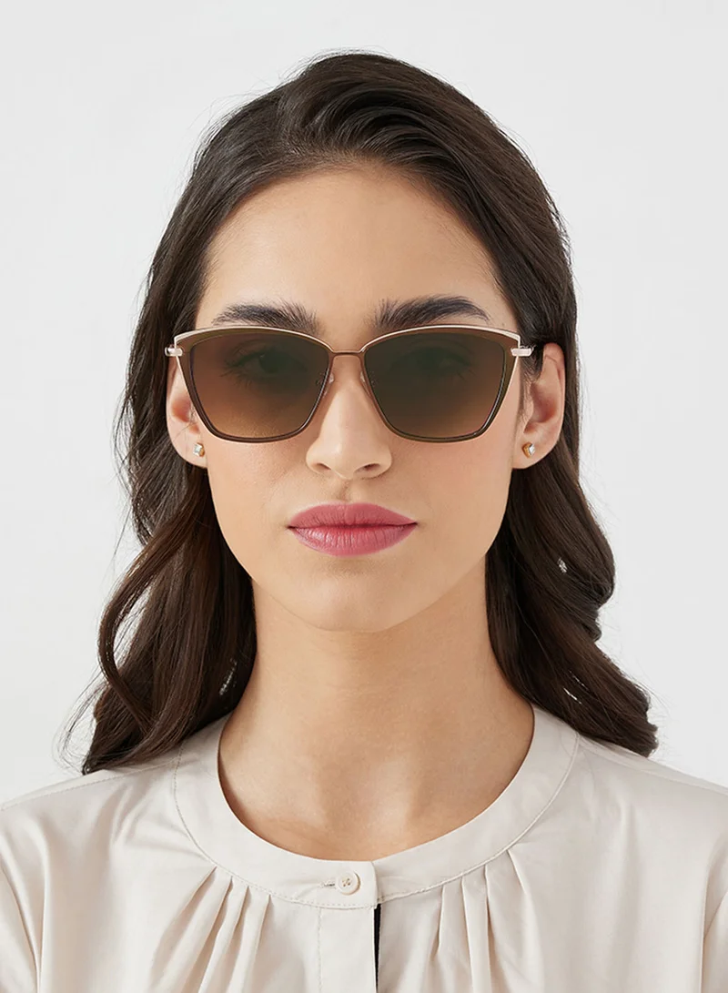 30 سندايز Super Chic,Women Sunglasses, Cat Eye Sunglasses, UV Protection: UV400 (Brown,Brown)