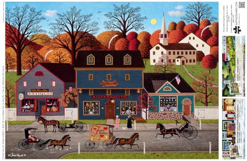 Buffalo Games - 1000 Piece Jigsaw Puzzle - Charles Wysocki Valley Farm Street - Challenging Fall and Autumn Puzzles for Adults - Finished Size is 26.75 x 19.75 - Image 5