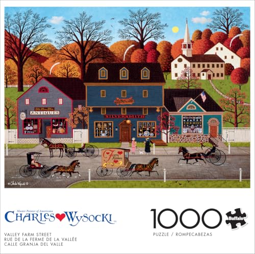 Buffalo Games - 1000 Piece Jigsaw Puzzle - Charles Wysocki Valley Farm Street - Challenging Fall and Autumn Puzzles for Adults - Finished Size is 26.75 x 19.75 - Image 2