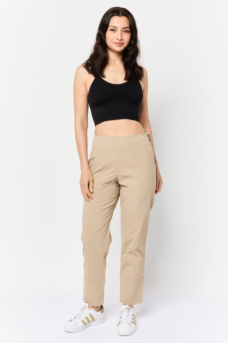 Hoka Women Sportswear Fit Outdoors Track Pants, Tan  - Image 3