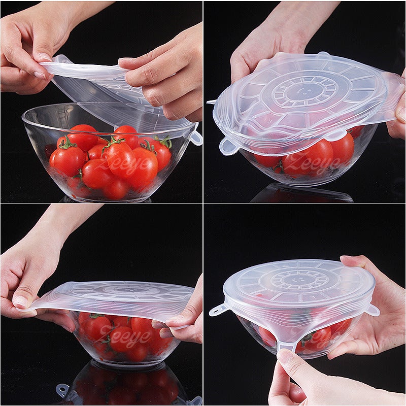 Selling Kitchen Utensils Fresh-Keeping Cover Six-Piece Set Silicone Sealing Cover Anti-Overflow Cover Round Plastic Wrap Factory - Image 2