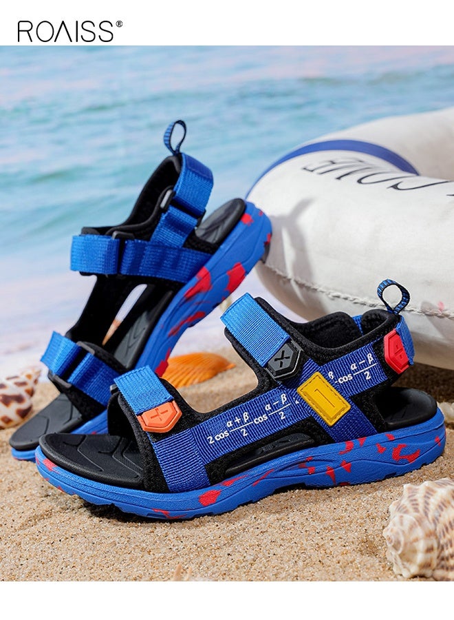 رويس صندل صيفي للأولاد، صندل رياضي مريح بنعل غير قابل للانزلاق، حذاء شاطئي خفيف الوزن قابل للتنفس للأطفال، مناسب للأنشطة الخارجية - Image 2