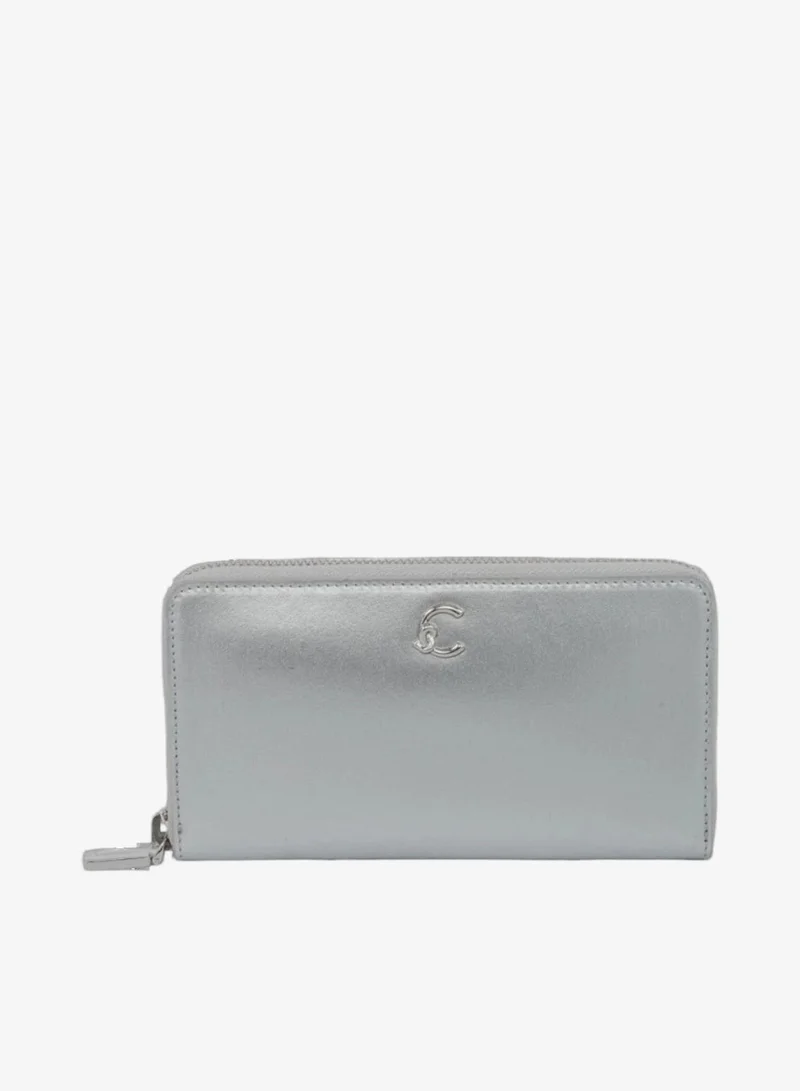 Coccinelle Silver C-Me Zip Around Continental Wallet for Women | Best Price UAE