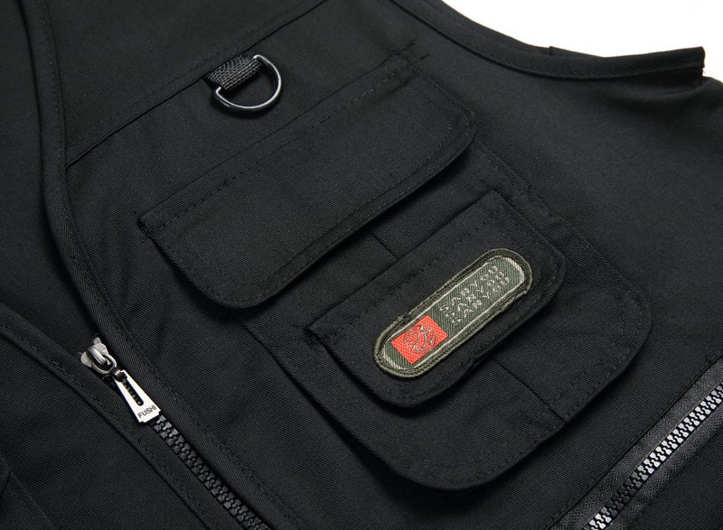 LISUHEPEAL Men's Fishing Vest Summer Outdoor Work Safari Travel Photo Vests with Multi Pockets (XL,S18-Black,) - Image 4