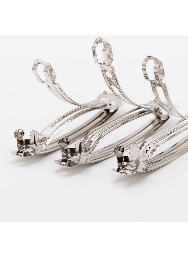 Lawie - 50 Pack 4 Inch Large Silver Blank Rectangle Metal French Barrette 10Cm Hair Clips Diy Crafts Plain Barrettes For Bows Thick Hair Snap Clips Ponytail Holder Hairclips Accessories For Women Girls - Image 1