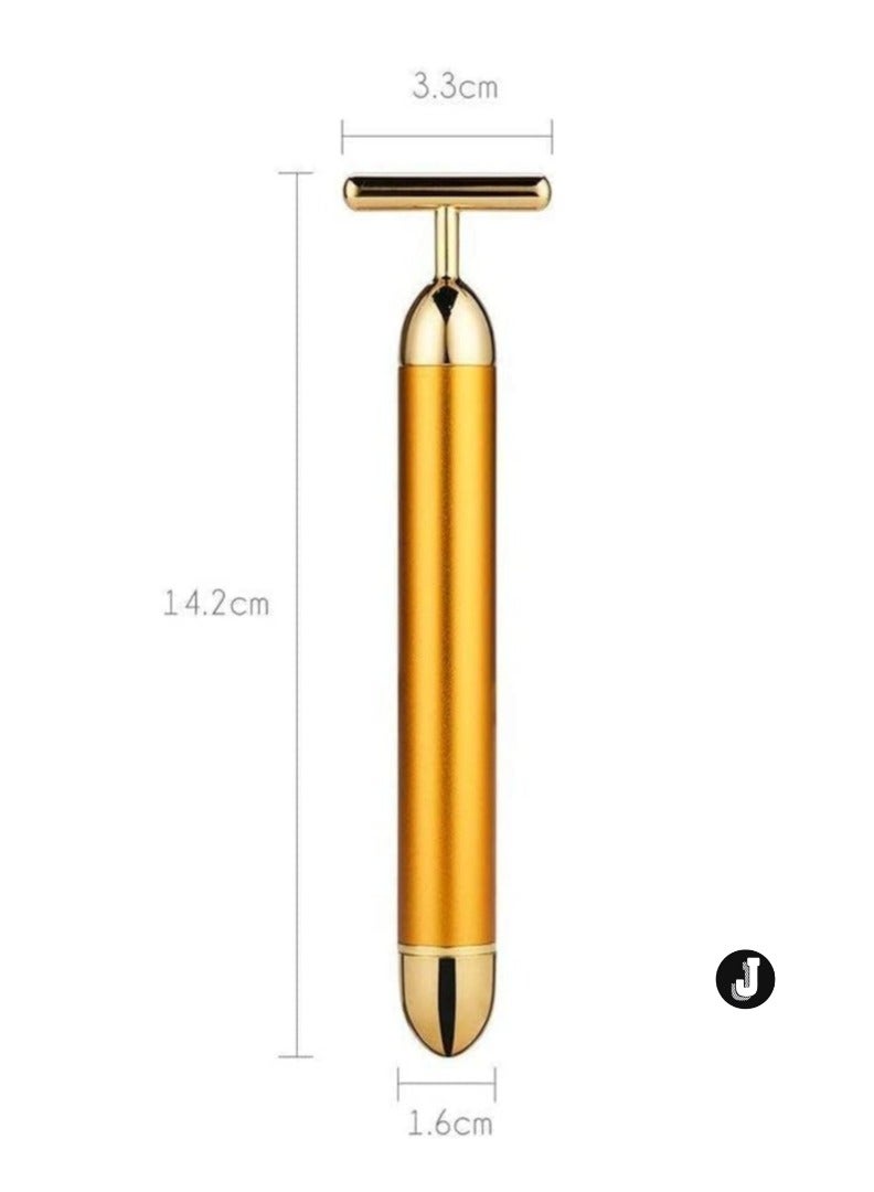 JAJEEK "New 24K Gold Electric Beauty Bar Facial Massager – Revitalize Your Skin for a Radiant Glow" - Image 1