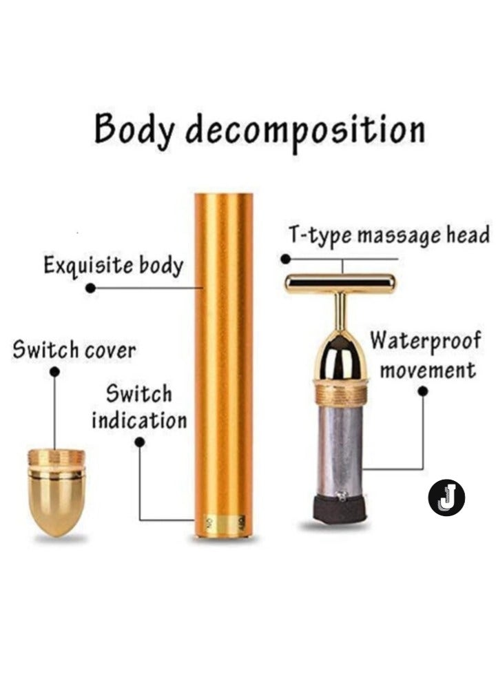 JAJEEK "New 24K Gold Electric Beauty Bar Facial Massager – Revitalize Your Skin for a Radiant Glow" - Image 3