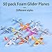 Manmel 50 Pcs Foam Gliders Planes Toys for Kids Paper Airplane Party Favors Goodie Bag Stuffers Outdoor Flying Toys Bulk for Classroom Prizes Boys and Girls - Image 3