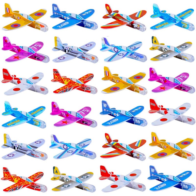 Manmel 50 Pcs Foam Gliders Planes Toys for Kids Paper Airplane Party Favors Goodie Bag Stuffers Outdoor Flying Toys Bulk for Classroom Prizes Boys and Girls - Image 4