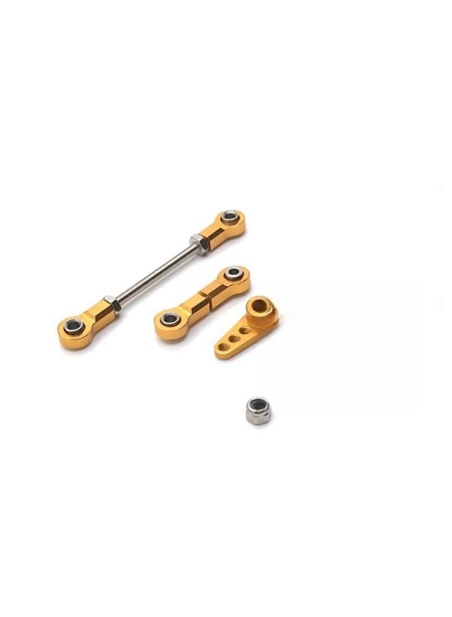 Mosquito Car 1/28 Remote Control Frame Metal Modification Steering Connecting Rod Steering Gear Pull Rod Steering Gear Arm-Color:Red  - Image 4