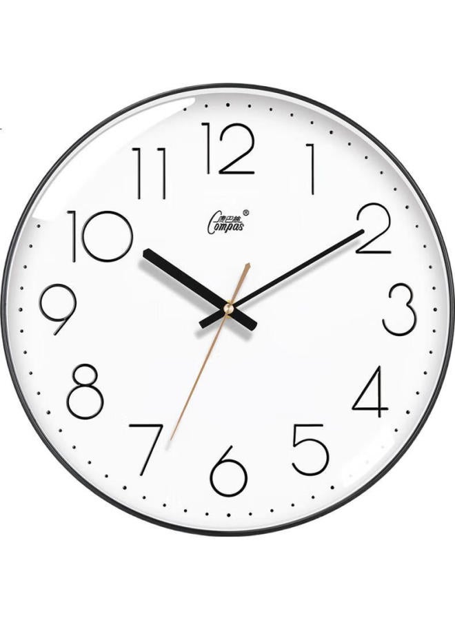 Compas Radio-Controlled Clock Automatic Time Setting Simple Wall Clock Living Room Examination Room Clock Wall-Mounted 2731 Black 35Cm - Image 1