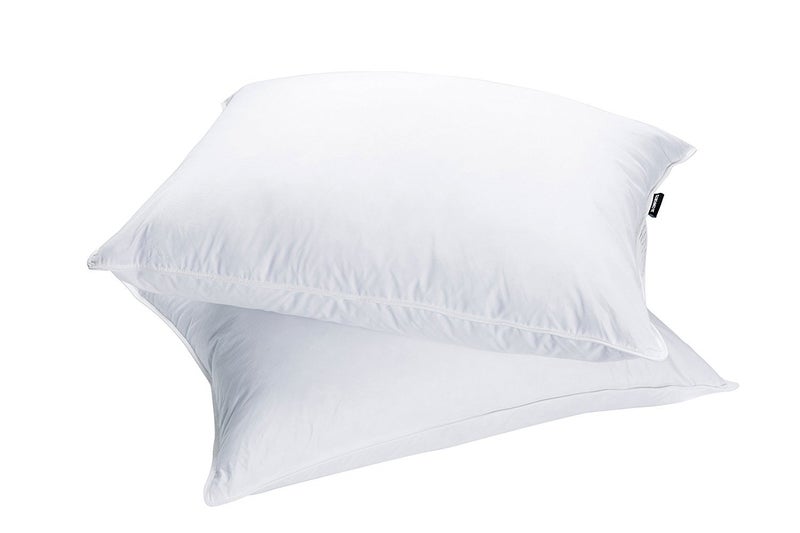 JA COMFORTS Goose Feather and Down Pillow Set of 2 Standard Size 26 L x 20 W 35 OZ 100 Cotton Cover Plush Machine Washable White - Image 4