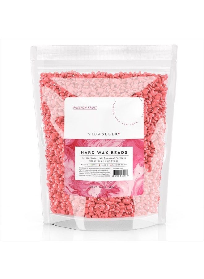 VidaSleek Hard Wax Beads - All Purpose Hair Removal Wax - No Strips Needed - Passion Fruit Scent - 17.63 oz  - Image 1