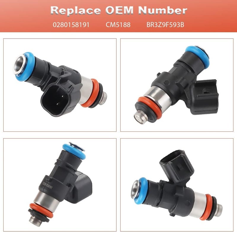 JDMON Fuel Injectors Replacement for Ford Edge, Explorer, Taurus, Mustang, and Transit 2011-2017 - 6Pcs - Image 3
