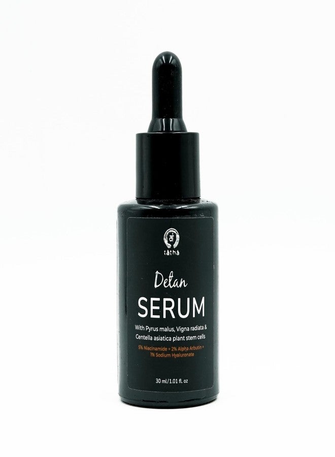 Tatha Detan Serum with pyrus malus, vigna radiata and centella asiatica plant stem cells With Niacinamide & Glycerine For Advanced Tan Removal And Deep Nourishment | Men And Women | 30 ML | - Image 1