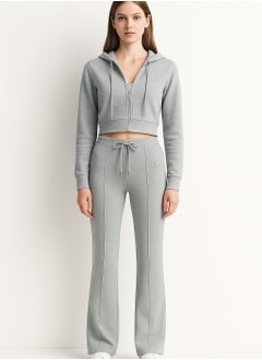 سوفت ستيبس STITCHED INTERLOCK BELL BOTTOM TROUSERS Grey M  - Image 1