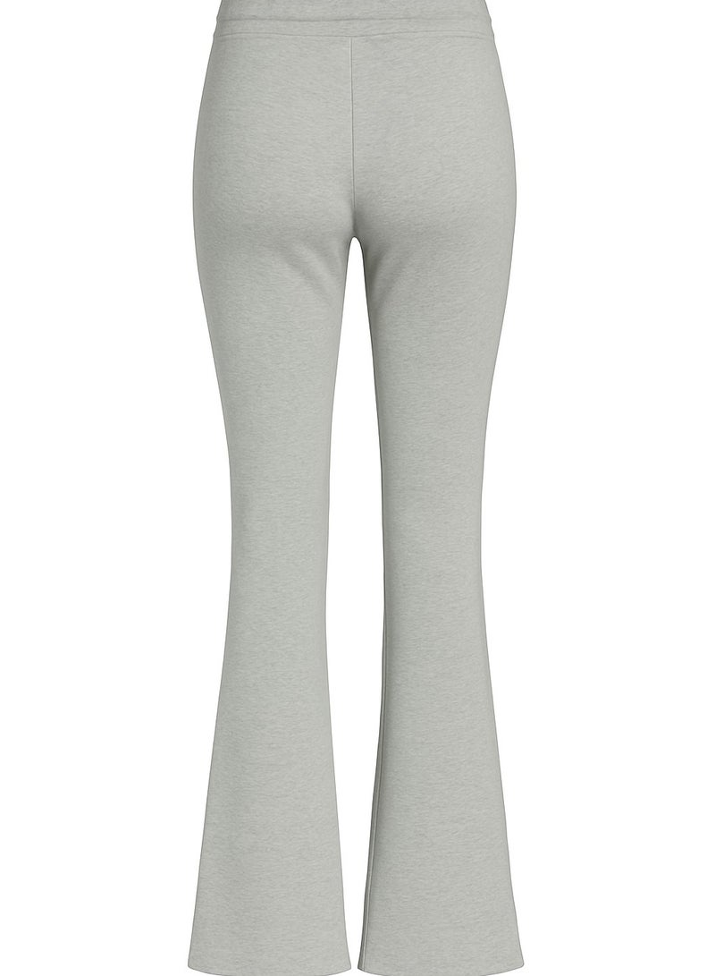 Soft Steps Women's Grey High-Waisted Flared Pants Soft Cotton Interlock | Elegant Fit with Drawstring  Size M - Image 3